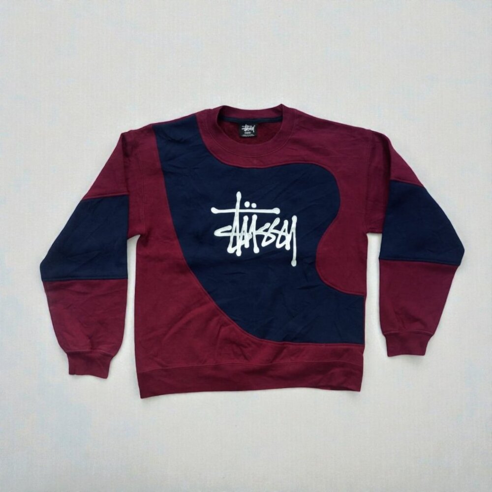 Stussy vintage reworked embroidered unisex sweatshirt size S